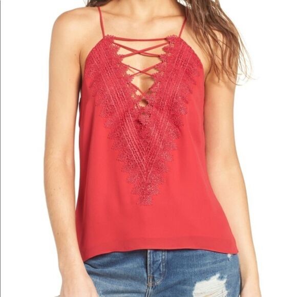 WAYF Red Poise Camisole Sz Small - Picture 1 of 13